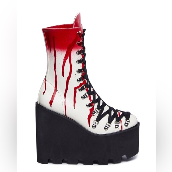 ✨🆕❤️🔥BNWOB!Dolls Kill bloody platform boots size 8!🩸💔❤️🔥 - Picture 2 of 2